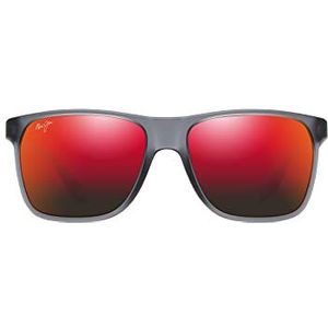 Maui Jim Heren Pailolo W/gepatenteerde gepolariseerde plus2 glazen zonnebril, Doorschijnend mat grijs/Hawaii Lava gepolariseerd, Large