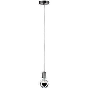 Paulmann 79754 hanglamp Larus max. 60 watt IP44 pendel zwartchroom hangende lamp metaal hangende verlichting E27,Zwart chroom