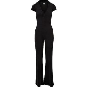 Urban Classics Fluwelen jumpsuit T-shirt voor dames, zwart, XS