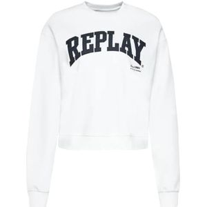 Replay Dames cropped sweatshirt, 001, wit, XL