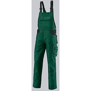 BP Workwear 1790-555-74 tuinbroek - stretch-bretels met kunststof clipsluitingen - verstelbare tailleband - 65% polyester, 35% katoen - lange pasvorm - maat: 46 l - kleur: middelgroen/zwart