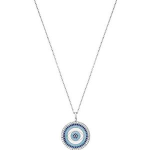 Engelsrufer Lucky Eye ketting met hanger ERN-Eye-ZIM, gerhodineerd 925 sterling zilver, sierstenen blauw zilver, karabijnsluiting, lengte 50 cm