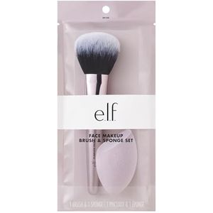 e.l.f. Complexion Brush & Sponge Duo, 2-Step Face Sponge & Makeup Brush Kit For Creating A Flawless Complexion, Vegan & Cruelty-Free