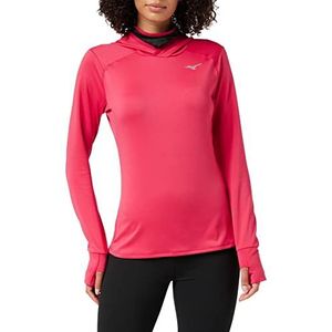 Mizuno Dames Warmalite HDD Ls Tee capuchontrui, rozerood, XS