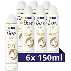 Dove Advanced Care Coconut & Jasmine Anti-Transpirant Deodorant Spray, biedt tot 72 uur bescherming tegen zweet - 6 x 150 ml - Voordeelverpakking