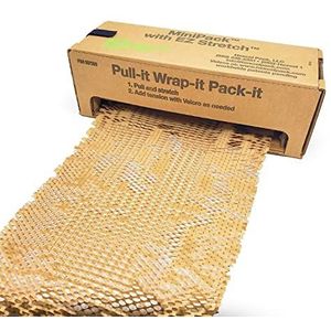 IDL Packaging HexcelWrap MP300N Cushioning Kraft Papier in Zelfdispensed Box. Vervaardigd in USA Brown Wrapping Kraft Papier Multipurpose Gebruik. Verpakkingsmateriaal voor verzendgoederen