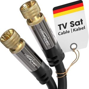 KabelDirekt – Sat Kabel, Antennekabel, Coaxkabel – 12,5m – 4K TV Kabel met metalen F-connector – Verkrijgbaar in 0,5-30m (voor radio/TV, DVB-T, DVB-C, DVB-S/DVB-S2, internet, zwart)