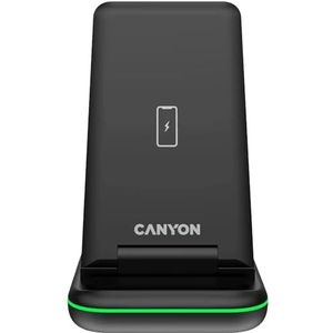 CANYON Opvouwbaar 3-in-1 laadstation Apple Watch en iPhone Wireless Charger inductief laadstation voor iPhone 14/13/12/11/XR/XS/X/8 Apple iWatch 8/6/5/4/3/2/SE/Airpods Pro/3/2/1