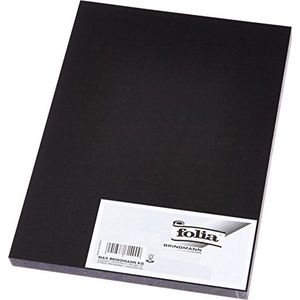 folia 6390 - gekleurd papier zwart, DIN A3, 130 g/m², 50 vellen - voor het knutselen en creatief vormgeven van kaarten, raamfoto's en voor scrapbooking