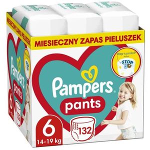 Pampers Pants luiers, maat 6 (14-19 kg), 132 stuks, stop & protect-zak tegen lekkage aan de achterkant