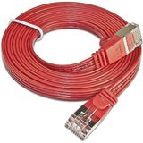 Slim Wirewin PKW-STP-SLIM-KAT6 1.0 RT RJ45 netwerkkabel, patchkabel CAT 6 U/FTP 1.00m rood plat 1st