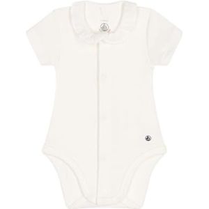 Petit Bateau Rompertje met korte mouwen voor babymeisjes met, wit, 0 Maanden