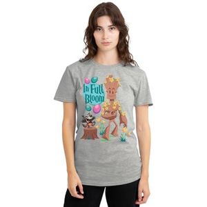 mandarin creative ltd Guardians of The Galaxy in Full Bloom dames T-shirt, atletisch heide, groot, Atletische Heather, L