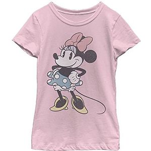 Disney Characters Minnie Stand Girl's Solid Crew Tee, Light Pink, X-Small, Rosa, XS