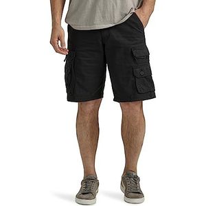Lee Wyoming Cargo Shorts voor heren, lange en grote tuinbroek met riem, zwart, 56