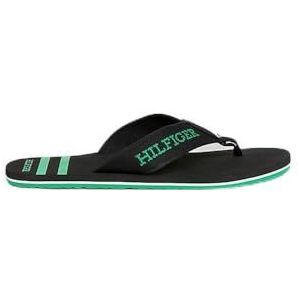 Tommy Hilfiger Heren sportieve Hilfiger Beach Sandal Flip Flop, zwart, 10.5 UK, Zwart, 45 EU