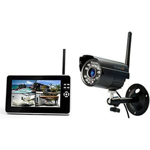 Technaxx Easy Bewakingscamera Set TX-28 met opnamefunctie 7 inch LCD-display, CMOS sensor, PIR bewegingssensor