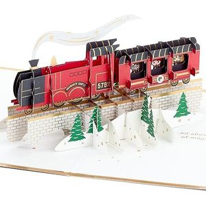 Hallmark Kerst papieren wonder kaart - 3D Harry Potter Hogwarts Express trein ontwerp