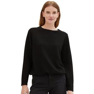 TOM TAILOR Sweatshirt voor dames, 14482 - Deep Black, S