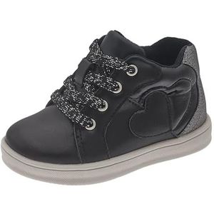 Chicco, Sneakers voor meisjes met ritssluiting aan de zijkant, comfortabel, flexibel en ademend, ideaal voor lente, herfst en winter, schoenen voor meisjes, ontworpen in Italië, Zwart, 23 EU