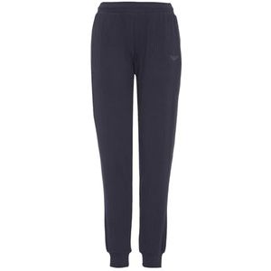 Emporio Armani Damesbroek met manchetten, geribbelde gebreide sweatpants, marineblauw, L