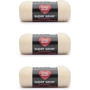 RED HEART Super Saver Geborstelde Crème
