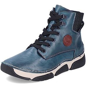Rieker DAMES Sneakers 45943, Vrouwen Hoge Sneaker,Sportschoenen,Hoge Top Sneaker,Sneaker Laarzen,Mid Cut,Blauw (blau / 12),38 EU / 5 UK