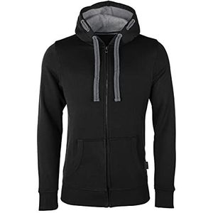 HRM Heren Jas met Capuchon, Zwart, Maat S I Premium Hoodie voor Mannen met Contrasterende Voering I Basic Hoodie met Rits I Herenhoodie met Rits I Hoge Kwaliteit & Duurzame Herenkleding