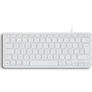 Perixx PERIBOARD-332MW Toetsenbord, compatibel met Mac OS Mini, met achtergrondverlichting, met kabel, smalle schaartoetsen met groot lettertype, witte led, Spaanse lay-out met