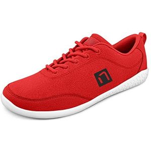 Nanga Barefoot Men - Merino blotevoetenschoenen voor heren, outdoor sneakers van merinowol, gezondheidsschoenen, trailschoenen (rood, Numeric_43), rood, 43 EU