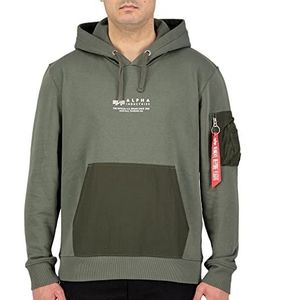 ALPHA INDUSTRIES Heren Nylon Pocket Hoody Capuchon, 142, donker olijfgroen, L