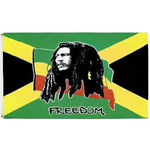 AZ FLAG - Vlag Bob Marley – 150 x 90 cm – Jamaicaanse vlag – Jamaica 100% polyester met geïntegreerde metalen ogen – 110 g – paviljoen van hoge kwaliteit