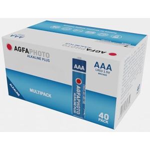 AgfaPhoto alkalinebatterijen Plus Micro AAA LR03 (1,5 V, 40 stuks) – lange levensduur – ideaal voor afstandsbedieningen, speelgoed, camera's en meer – thuis of professioneel gebruik.