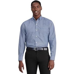 Izod Mannen Essential Check Shirt met lange mouwen - blauw - L