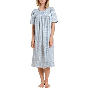 CALIDA Soft Cotton korte mouwen nachthemd, lengte 110cm dames, Azuriet Blauw, 44/46