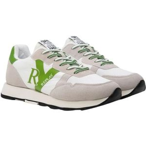 Replay Arthur RY 2 Sneakers voor heren, 071 wit groen, 46 EU, 071 Wit Groen, 46 EU