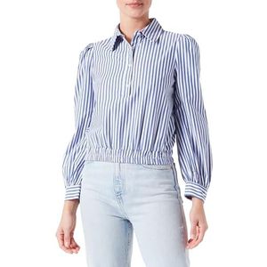 DreiMaster Vintage Damesblouse met lange mouwen 37326950, wit blauw, XS, wit, blauw, XS