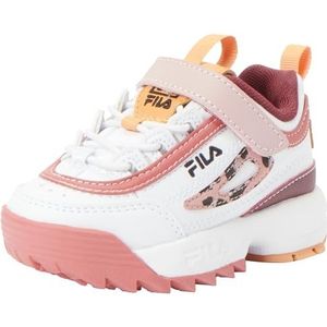 FILA Disruptor E Cb TDL Sneakers, uniseks, voor kinderen, Wit Mineral Red, 22 EU