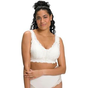 Ulla Popken Damesbustier, kant, ritssluiting, zonder beugel, beha, crème, 85