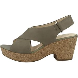 larks Maritsa Lara Sandalen met enkelbandje voor dames, Beige salie nubuck salie nubuck, 39 EU