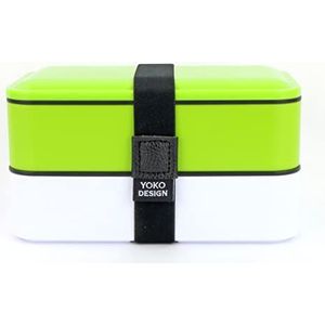 YOKO DESIGN 1627/8077 lunchbox, groen, BPA-vrij, capaciteit 1,2 l, wit/groen