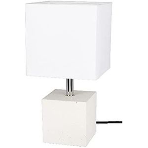 Homemania Bureaulamp Shade vorm – bureau, nachtkastje – wit, cement, stof 30 x 15 x 15 cm