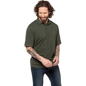 JP 1880 Heren grote maten grote maten Menswear L-8XL poloshirt, basic, buikfit, halve mouw, piqué, XXL tot 10XL 712617, Donker olijf, 5XL