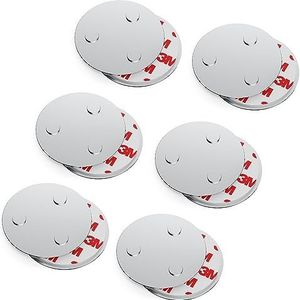 conecto, Magneethouder, magneetbevestiging, universeel bruikbaar, magnetisch en met boorgat, geschikt voor rookmelders, 60 mm, set van 6