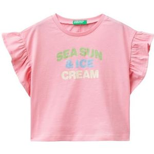 United Colors of Benetton T-shirt voor meisjes en meisjes, Roze, 18 mesi