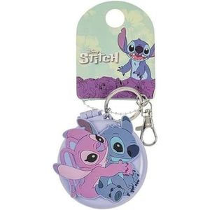 Disney Lilo en Stitch Blauw en Roze Compacte Spiegel en Haarborstel Sleutelhanger
