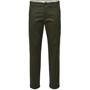 SELECTED HOMME SLHSTRAIGHT-Stoke 196 Flex Pants W NOOS Chino, Forest Night, 31/34, Forest Night, 31W x 34L