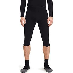 FALKE Heren Broek van onderlaag Warm 3/4 M TI Functioneel material Sneldrogend 1 Stuk, Zwart (Black 3000), S