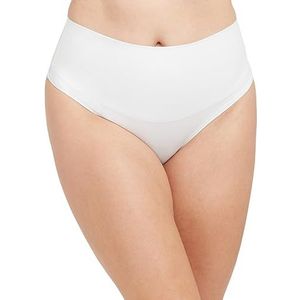 Spanx Cotton Control Thong Shapewear-onderbroek voor dames, wit, L