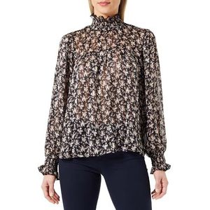 DreiMaster Vintage Dames blouse shirt 37325174-DR05, ZWART ROSA, XS, zwart, roze, XS